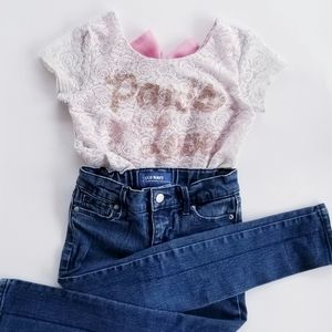 Lily Bleu Girls Top size 5 & Old Navy Jeans size 6